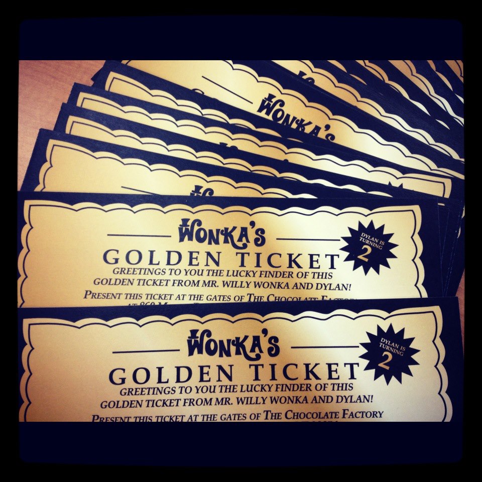 golden ticket invitation | MommyTipsbyCole